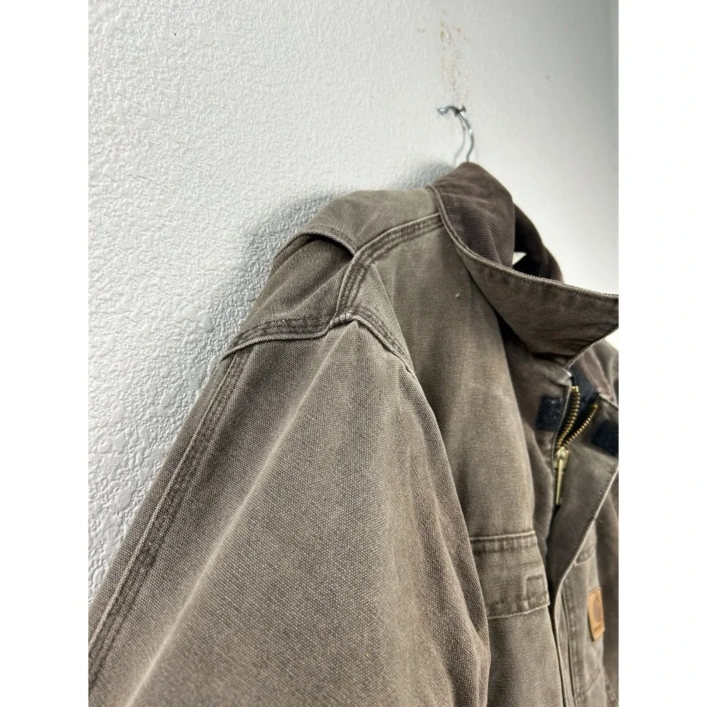 Vtg Carhartt Jacket Mens 2XL XXL Brown Duck Canvas Quilt Lined Chore Coat C26CHT - Picture 3 of 16